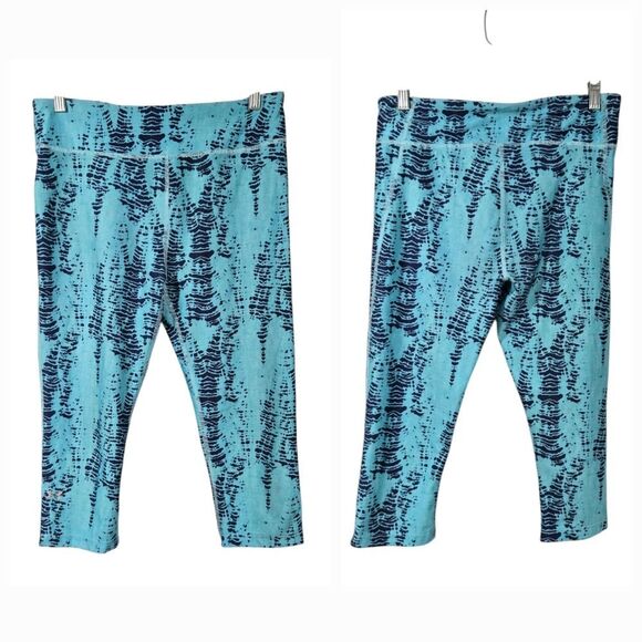 Under Armour Buckle Women's Blue Tie Dye Leggings Alpha Active Tights Cropped UA - Picture 4 of 14
